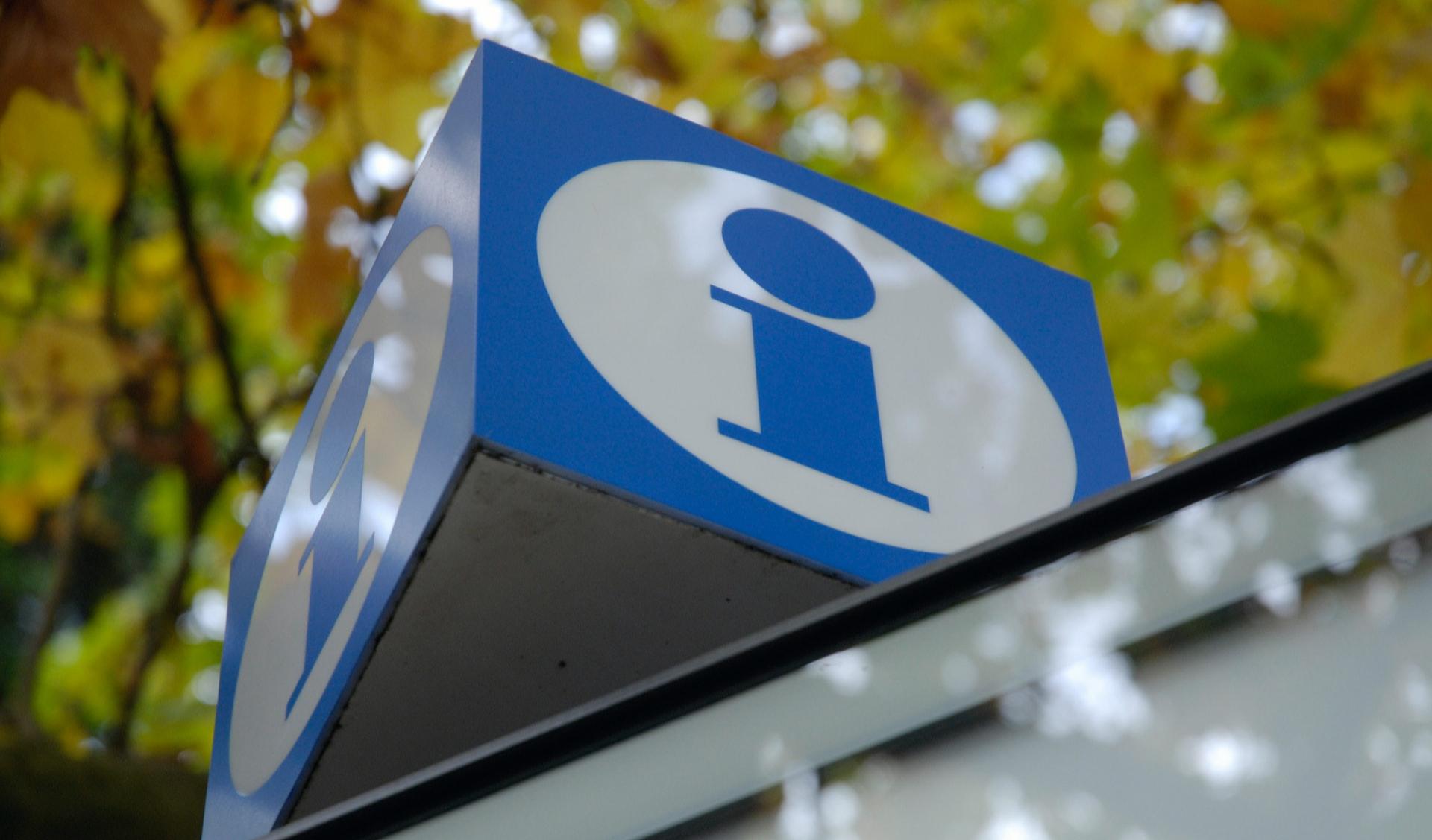 blue and white 2 signage